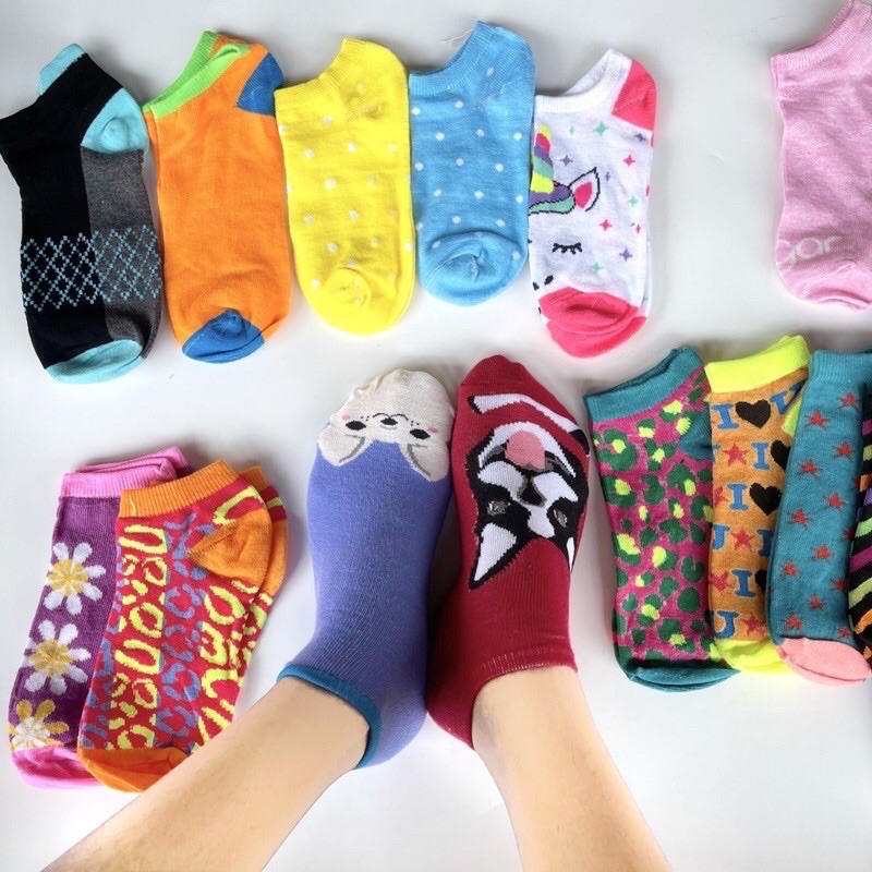 COD HAOJIE MOTIF Kaos Kaki Pendek Semata Kaki Motif Polos Wanita IMPORT BAHAN BERKUALITAS