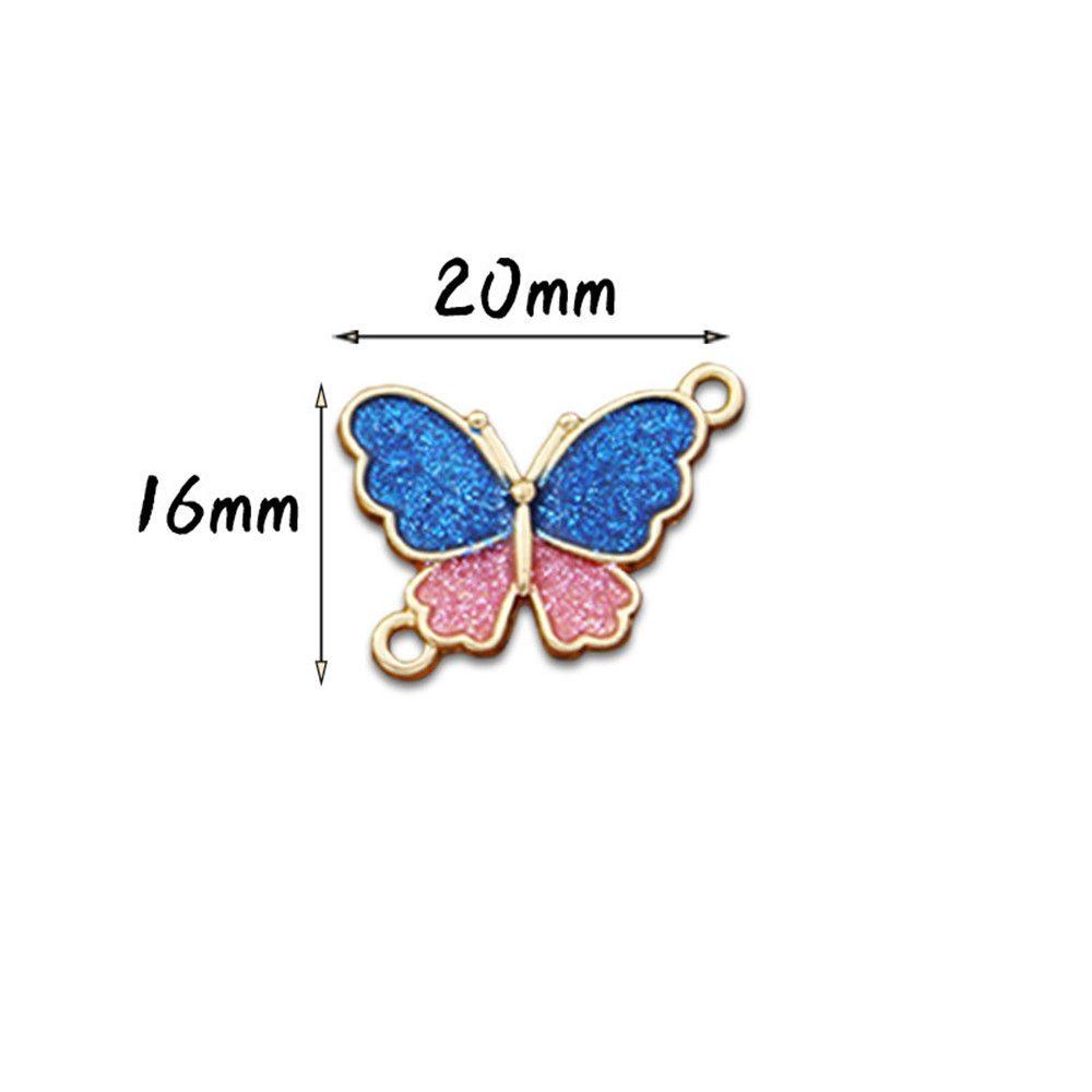 Lily 10Pcs Butterfly Shaped Charms Enamel Kalung Warna Membuat Perhiasan