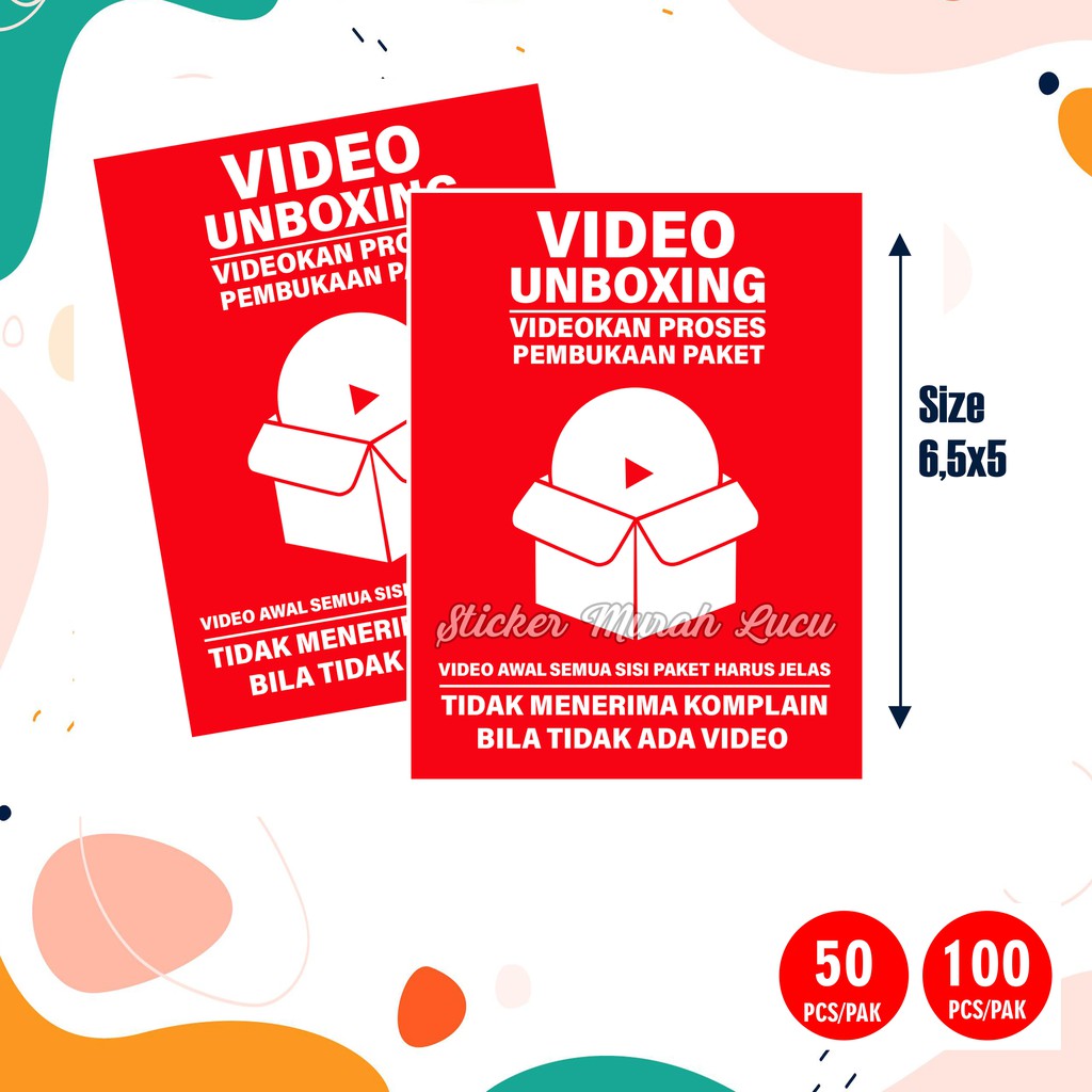 STIKER VIDEO UNBOXING PACKING OLSHOP /STICKER FRAGILE 100 PCS