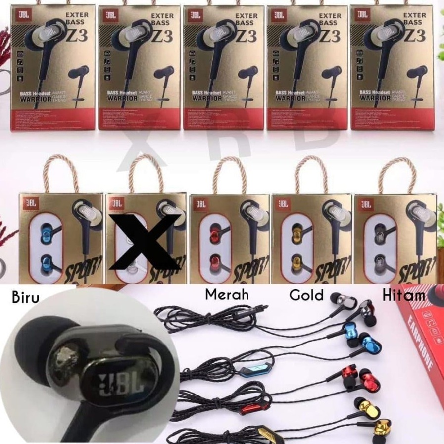 HEADSET / HANDSFREE SPORT Z3 EXTRA BASS bisa dipakai buat semua tipe hp