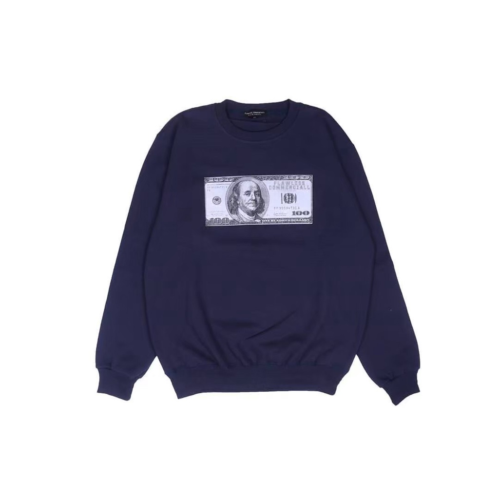 Jaket Sweater Crewneck MONEY FLAWLESS – Navy Edition Fashion Trendy Casual Pria Good Brand Quality Stylish