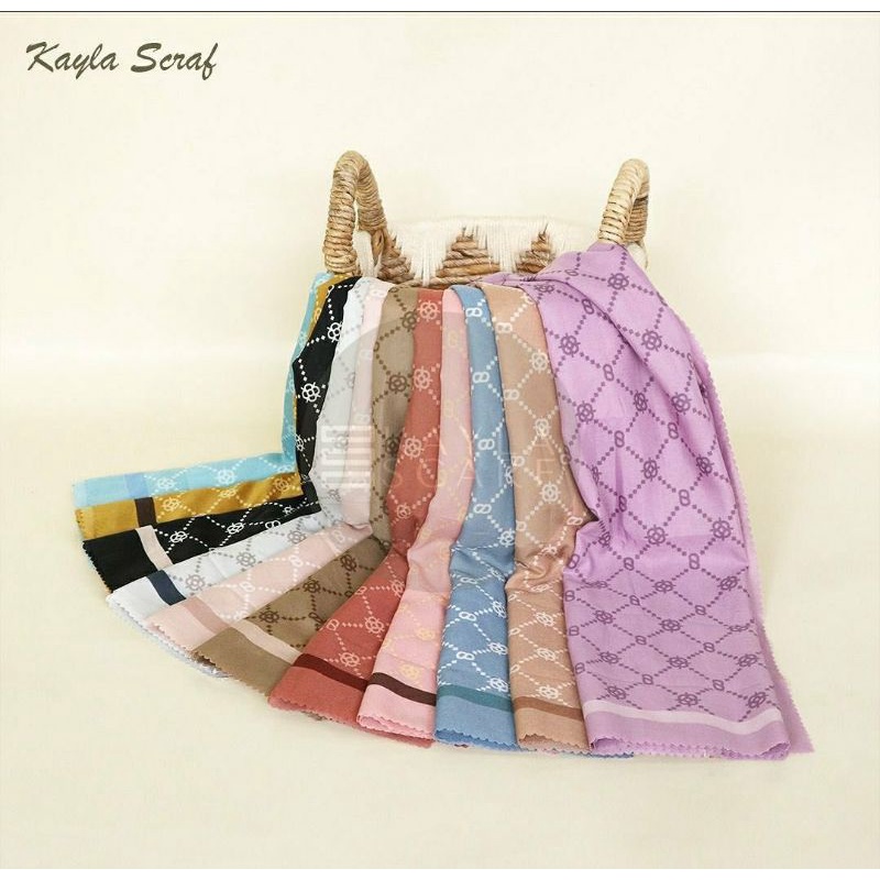 JILBAB SEGIEMPAT VOAL MOTIF KAYLA SCRAF HIJAB