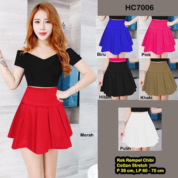 HC7006 Rok Remple Katun / Rok Jpop Kpop / Rok Tenis / Rok Dance / Rok Chibi / Rok Mini / Rok Seksi