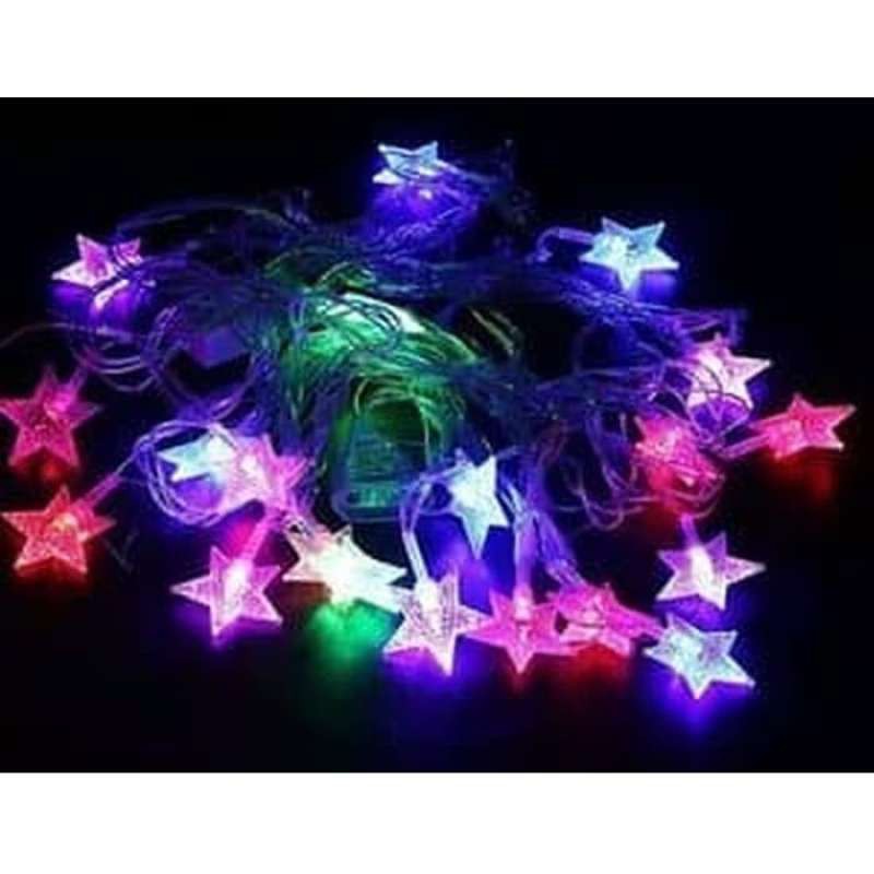 Lampu Natal BINTANG Rainbow 10 meter No pack - Lampu Hias Natal