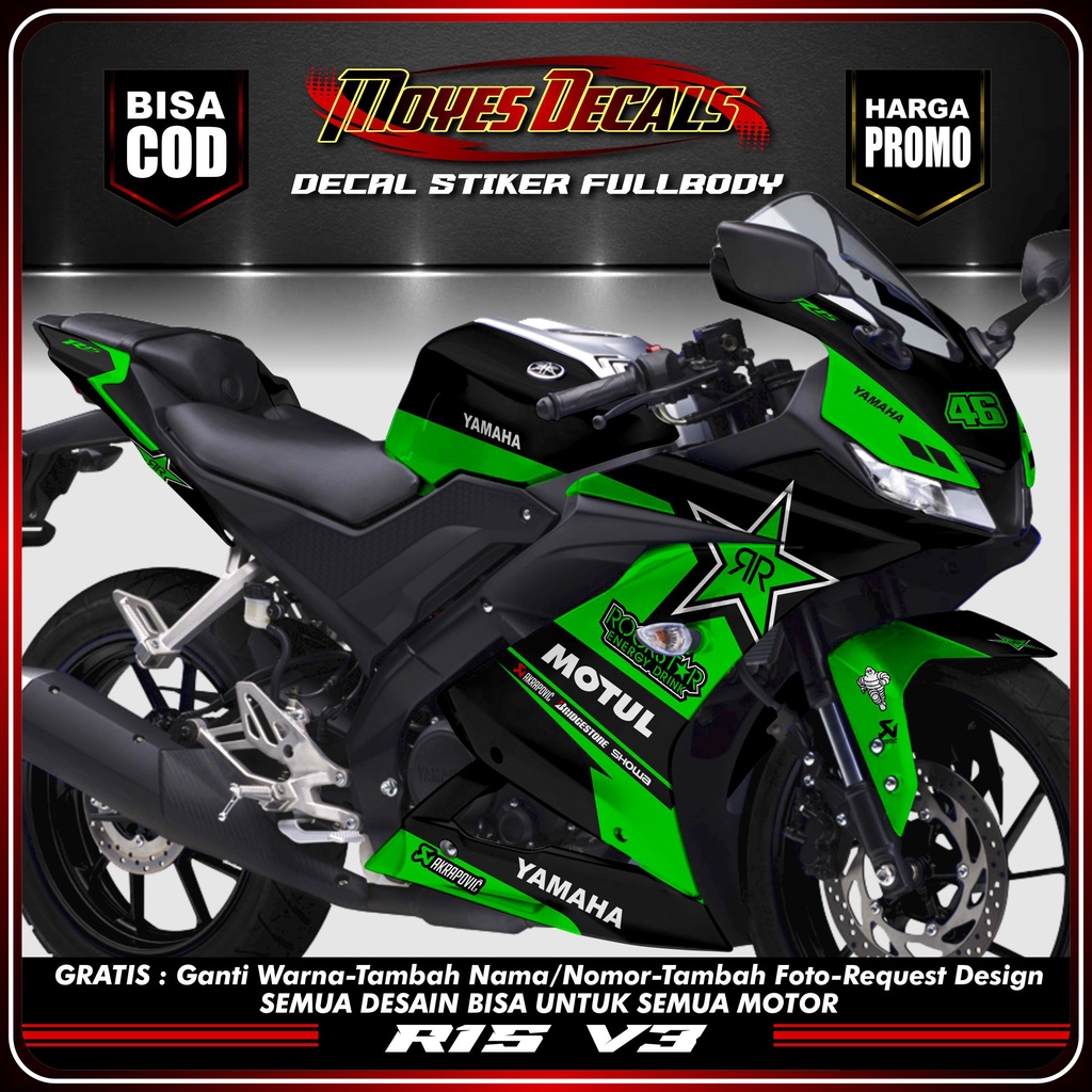 Decal Stiker Striping R15 V3/V2 Stiker R15 V3/V2 Decal Stiker R15 V3 Stiker Yamaha R15 V3 Stiker Ful