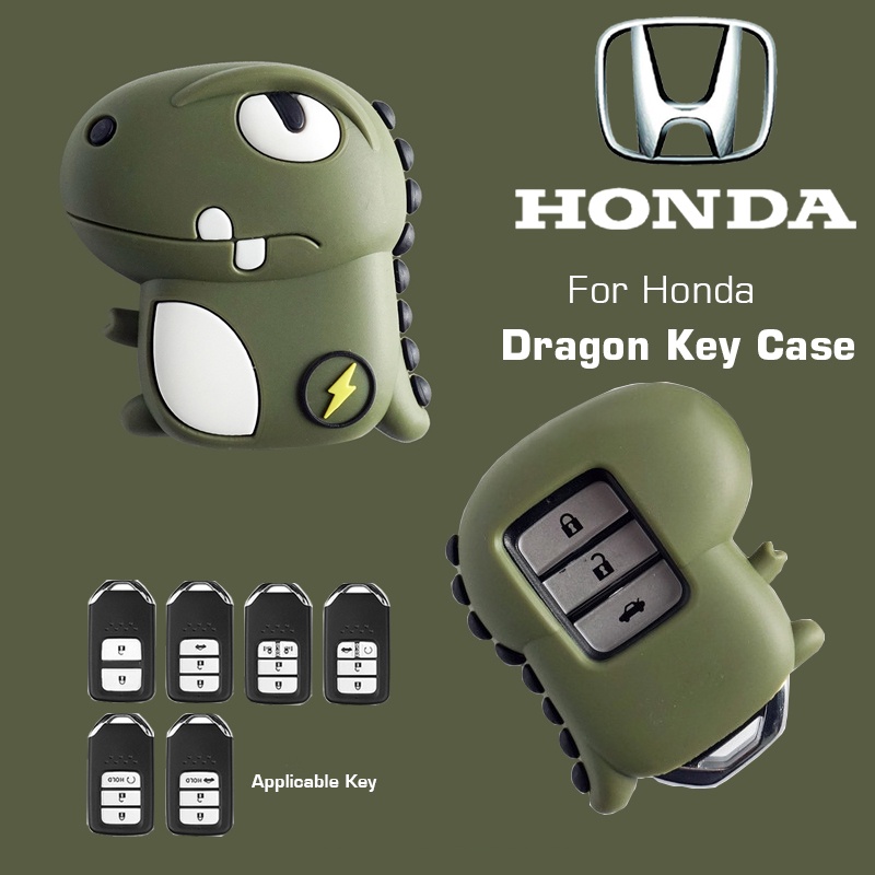 Casing Kunci Mobil Motif Dinosaurus Lucu Untuk Honda Civic Dragon CRV Odyssey Accord Pilo Fit