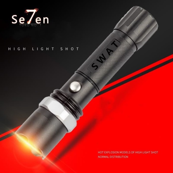 tko88 Senter Police Swat Power Style Led Zoom Fokus Q5 99000 Watt