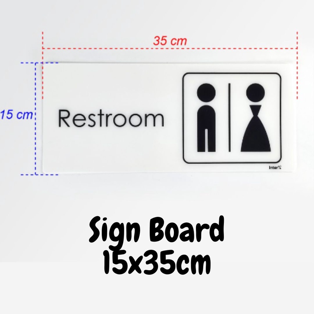 

Sign Board / Papan Tanda Restroom Inter-x Ukuran 15 x 35 cm