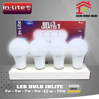 Lampu LED INLITE Paket Beli 3 GRATIS 1 Garansi 1thn In-Lite Bulb MURAH