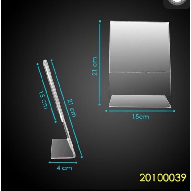 

[KODE PRODUK BCYND7595] acrylic tent holder / akrilik tent card A5 tempat brosur Meja bentuk L