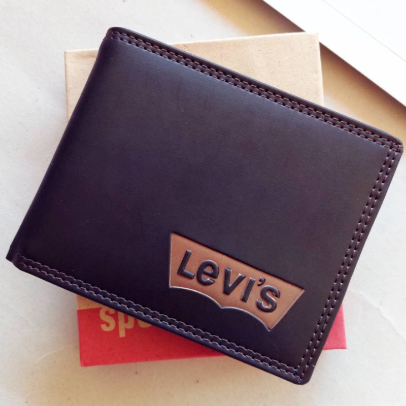 Dompet Pria Kulit Sintetis Branded Fashion Lvs Hitam Lipat