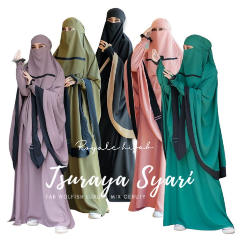 Tsuraya Syari  couple mom and kids gamis set syari couple family