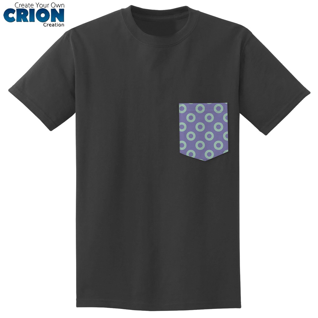 Crion Casual Tees Geometry Pastel Pocket Pattern - Kaos dengan Kantong