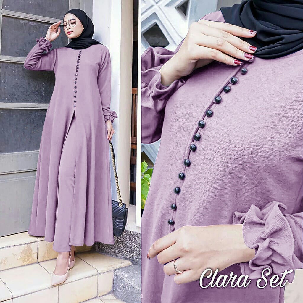 Quinnyshop Cod Us Stelan Baju Tunik Dan Celana Wanita Muslim Set Muslimah Setelan Tunik Lebaran 2021 Shopee Indonesia