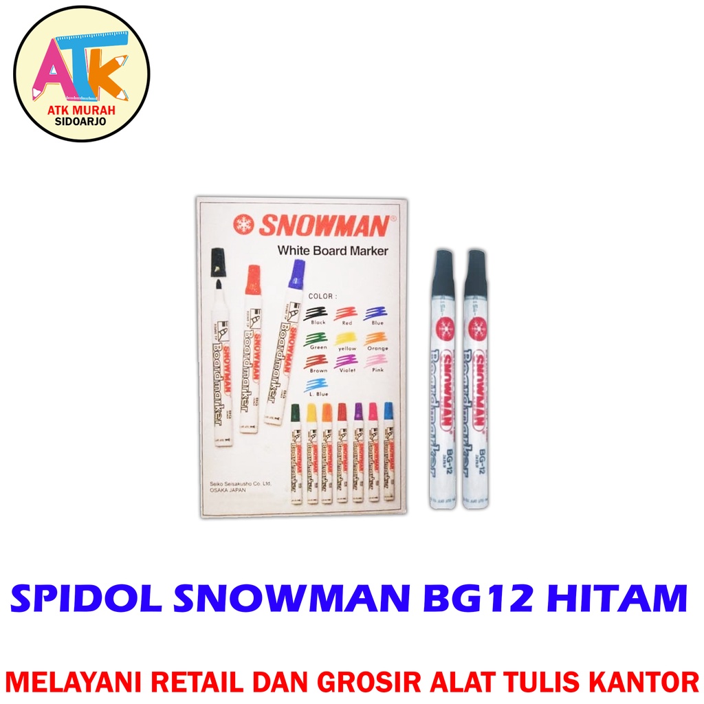 

Spidol Snowman BG12 Hitam