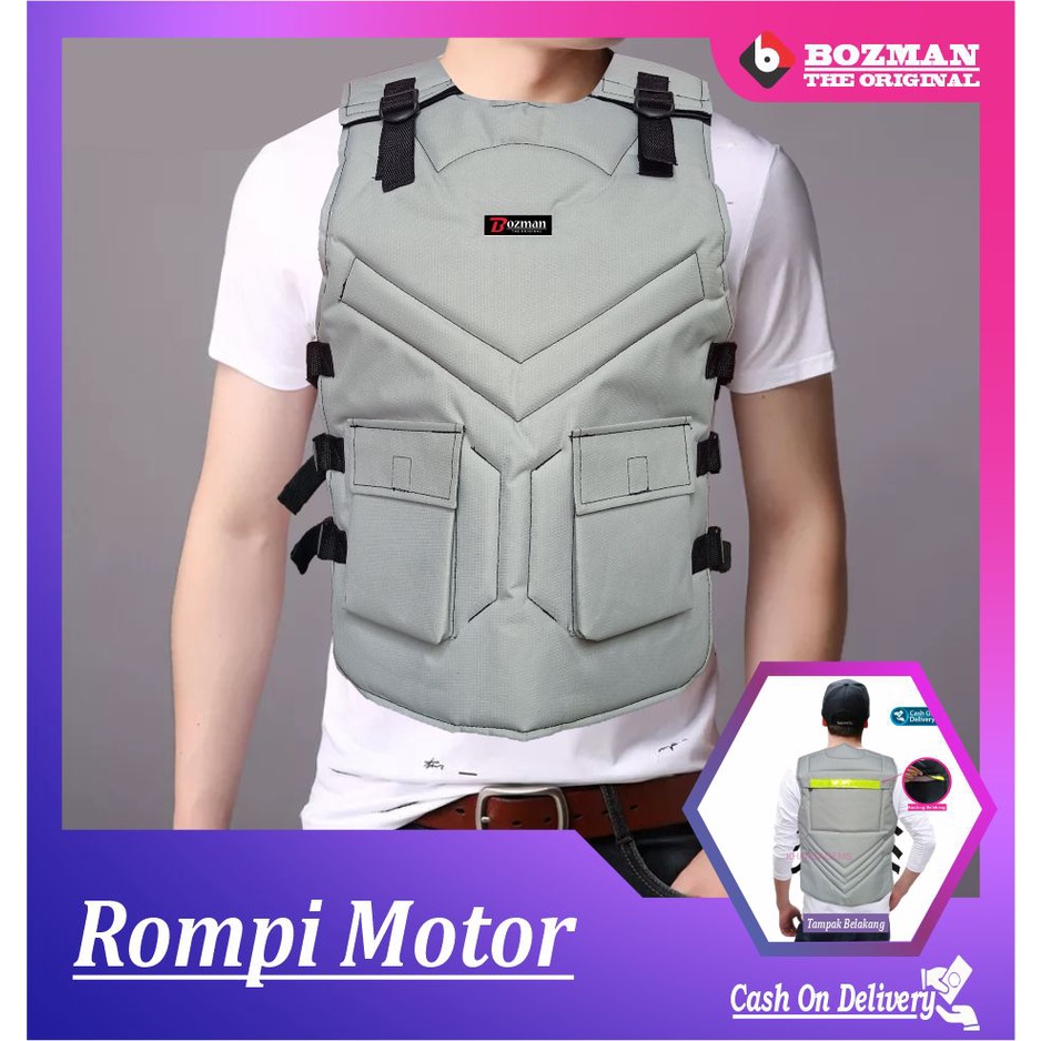 ROMPI MOTOR ANTI ANGIN PELINDUNG DADA TOURING/BIKERS-Double/Polos AbuMuda