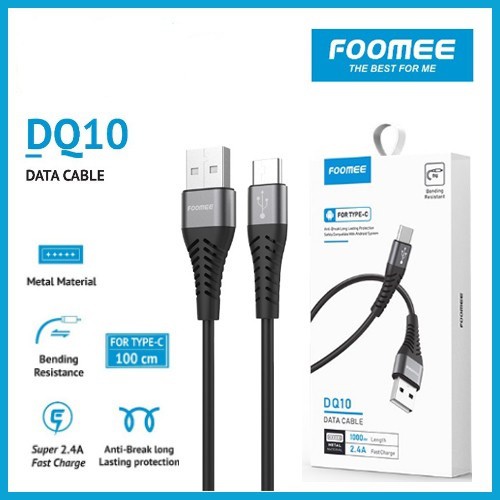 Kabel Type C FOOMEE DQ10 Kabel Data Type C Fast Charging 100CM