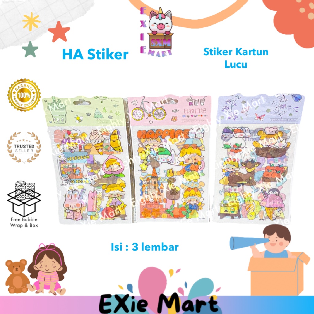 

STIKER MOTIF KARTUN LUCU KOREA - STIKER BOTOL MINUM - STICKER KARAKTER SET - STIKER WATERPROOF