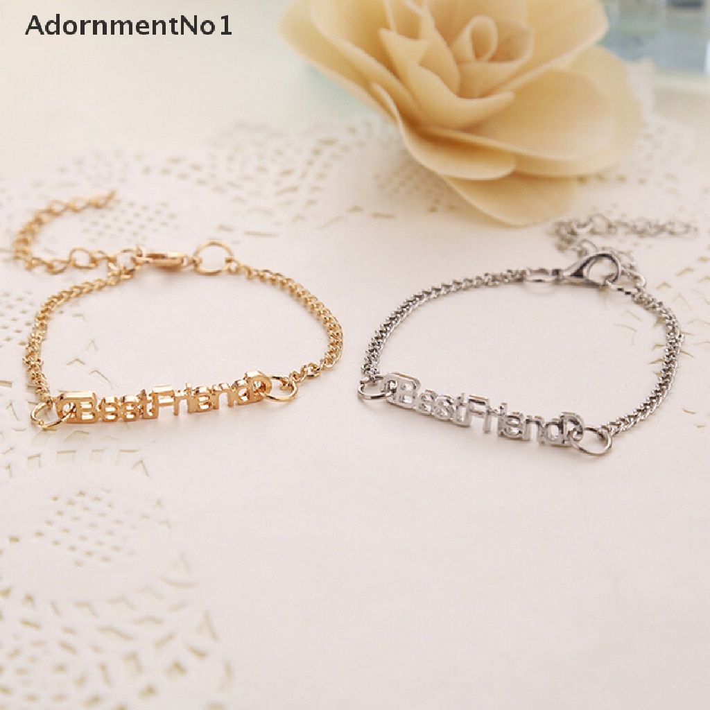 (AdornmentNo1) Gelang Persahabatan Bahan Alloy Desain Tulisan Best Friends Untuk Pria / Wanita