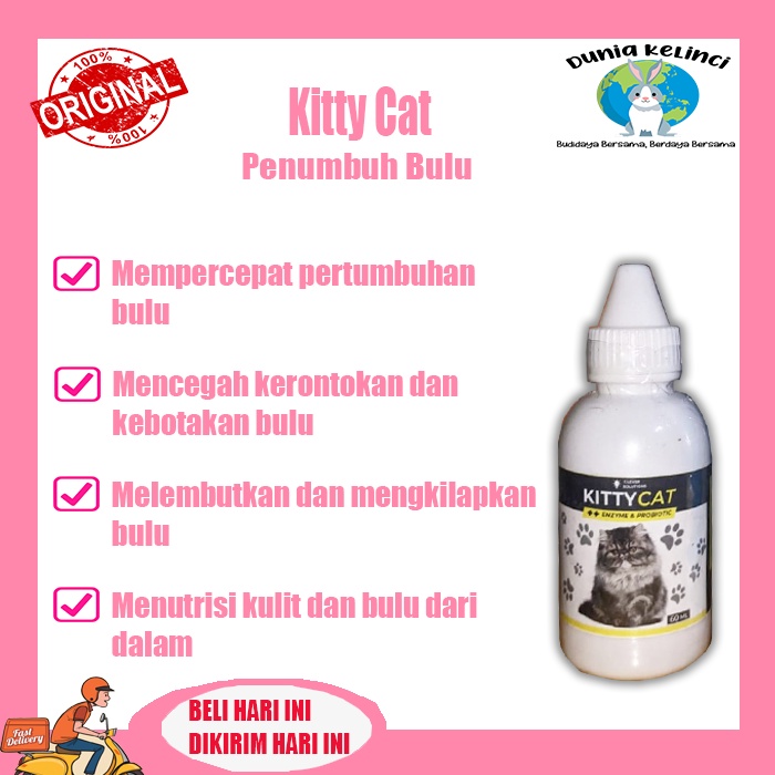 Vitamin Penumbuh Bulu Kucing KITTY CAT Melebatkan Bulu Kucing