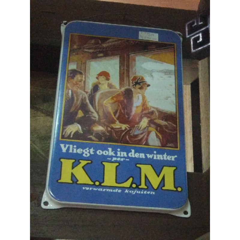 

Papan Iklan Enamel KLM Small Jadul Antik