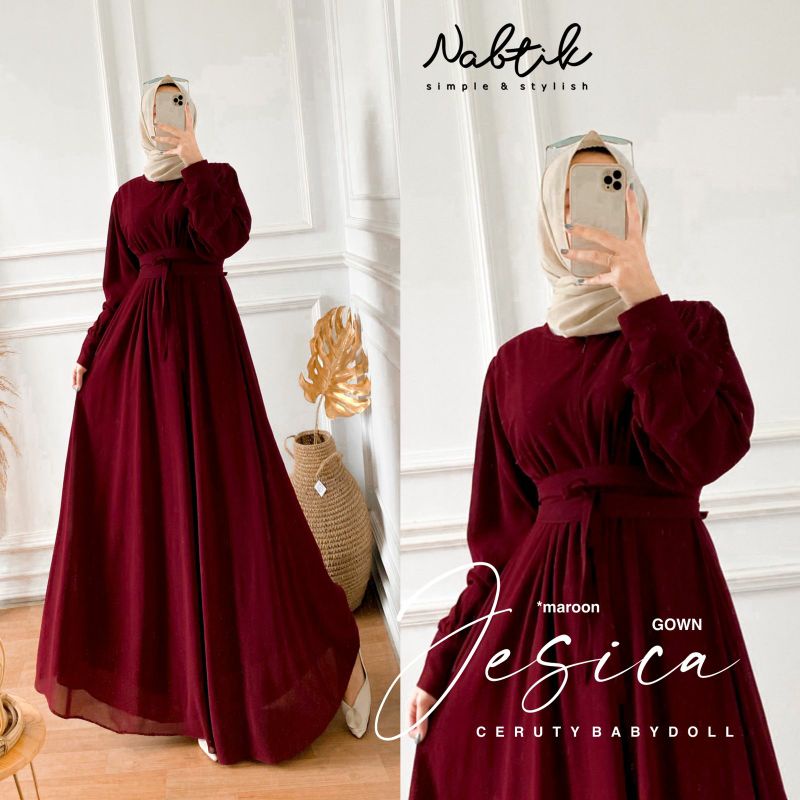 JESICA GOWN GAMIS POLOS ORI BY NABTIK
