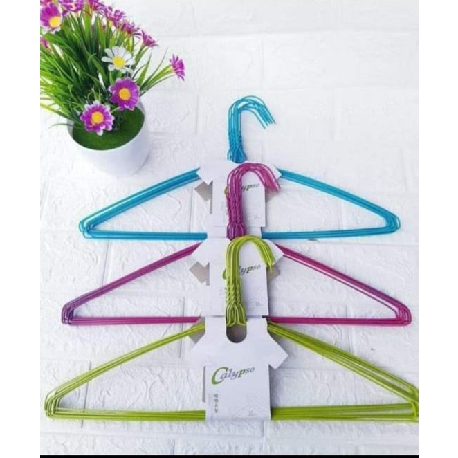 [DEASTORE] GANTUNGAN BAJU DEWASA - HANGER KAWAT WARNA STAINLESS STEEL 10 PCS KUAT TAHAN LAMA