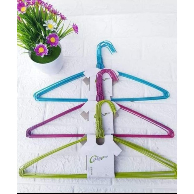 [DEASHOP] GANTUNGAN BAJU DEWASA - HANGER KAWAT WARNA STAINLESS STEEL 10 PCS KUAT TAHAN LAMA