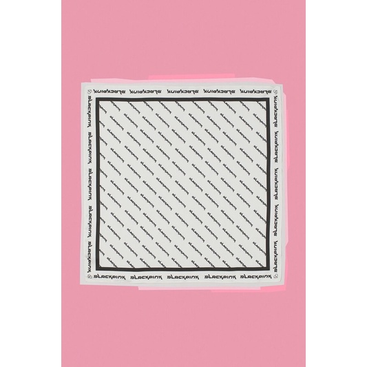 H&M BLACKPINK PATTERNED SATIN SCARF WHITE ORIGINAL STORE