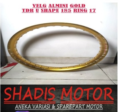 Velg Almini TDR U Shape Warna Gold Ukuran 185 Ring 17 Velg Jari Jari Motor