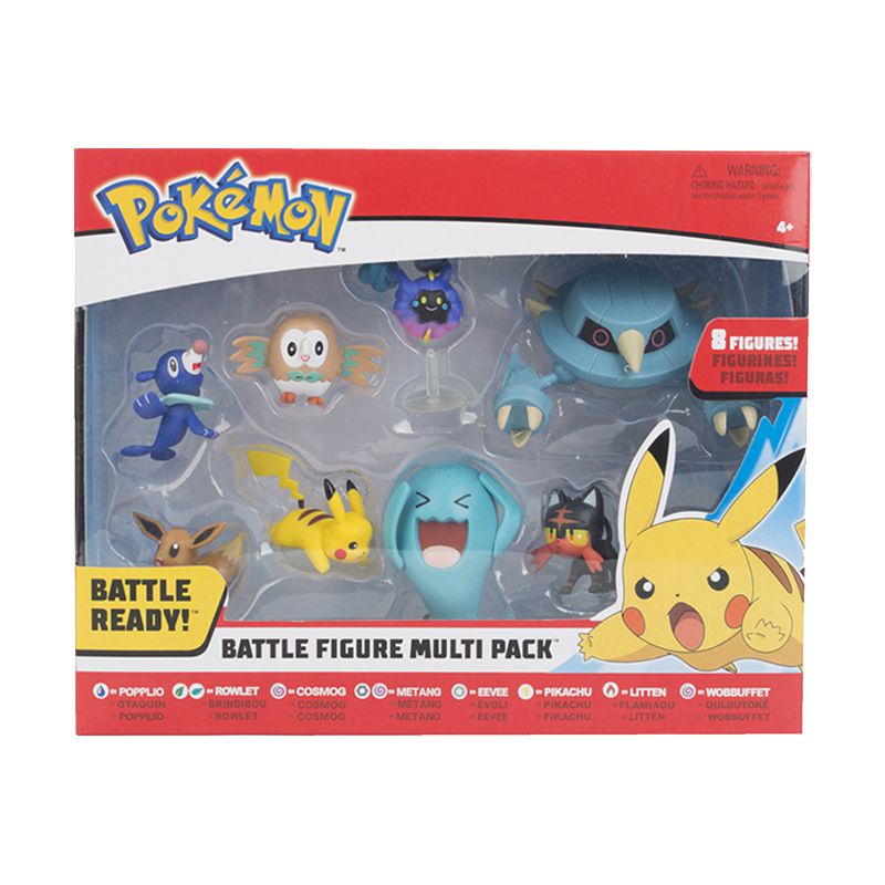 8pcs Set Pokemon Battle Figure Multi Pack Pikachu Eevee Wobbuffet Toys Gifts