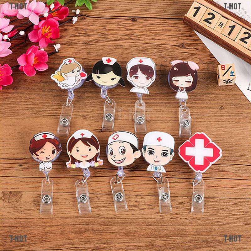 T Hot Retractable Badge Reel Nurse Exihibiton Id Name Card Badge Holder School Supplie Shopee Indonesia