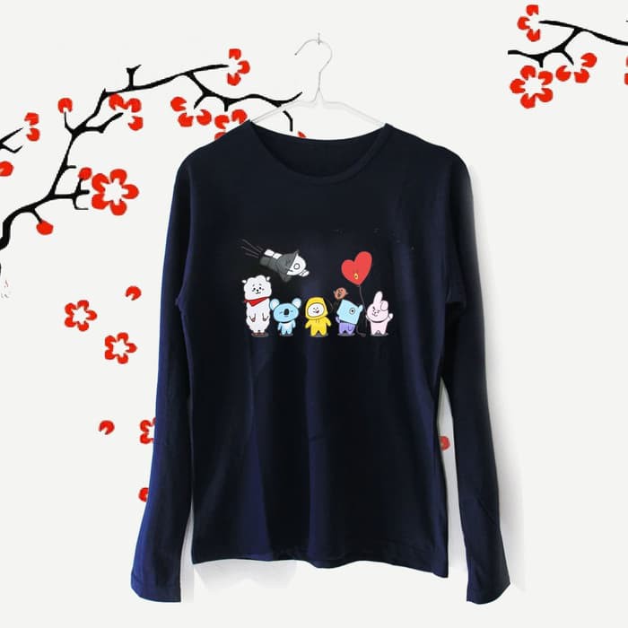 INC430 Tumblr Tee TShirt Kaos Wanita Lengan Panjang BT21 BT21 Warna