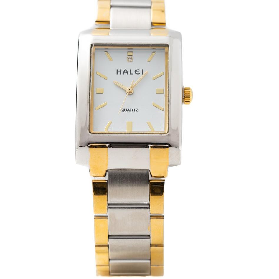 SUPER Terbaru Jam Tangan Pria Klasik Halei 465M Steel Silver Gold .. TERJAMIN