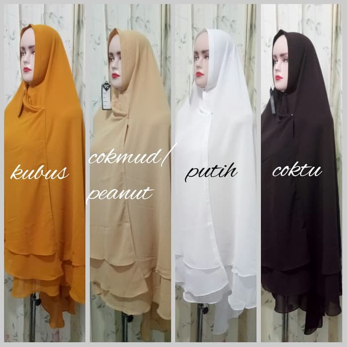 KHIMAR 2 LAYER JUMBO / SIFON CERUTY /JILBAB SYARII/ HIJAB