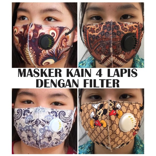 Masker Kain 4 Lapis Respirator  / Masker Respirator 4 Lapis Bisa Dicuci