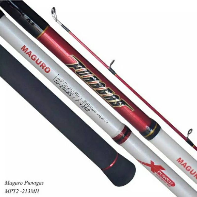 Joran Maguro Punagas | Ring full Fuji | Butt joint | Sambung 2 | Casting | light popping | Laut