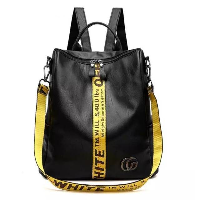 TAS RANSEL WANITA OFF WHITE, tas gandong tas cewe fashion wanita
