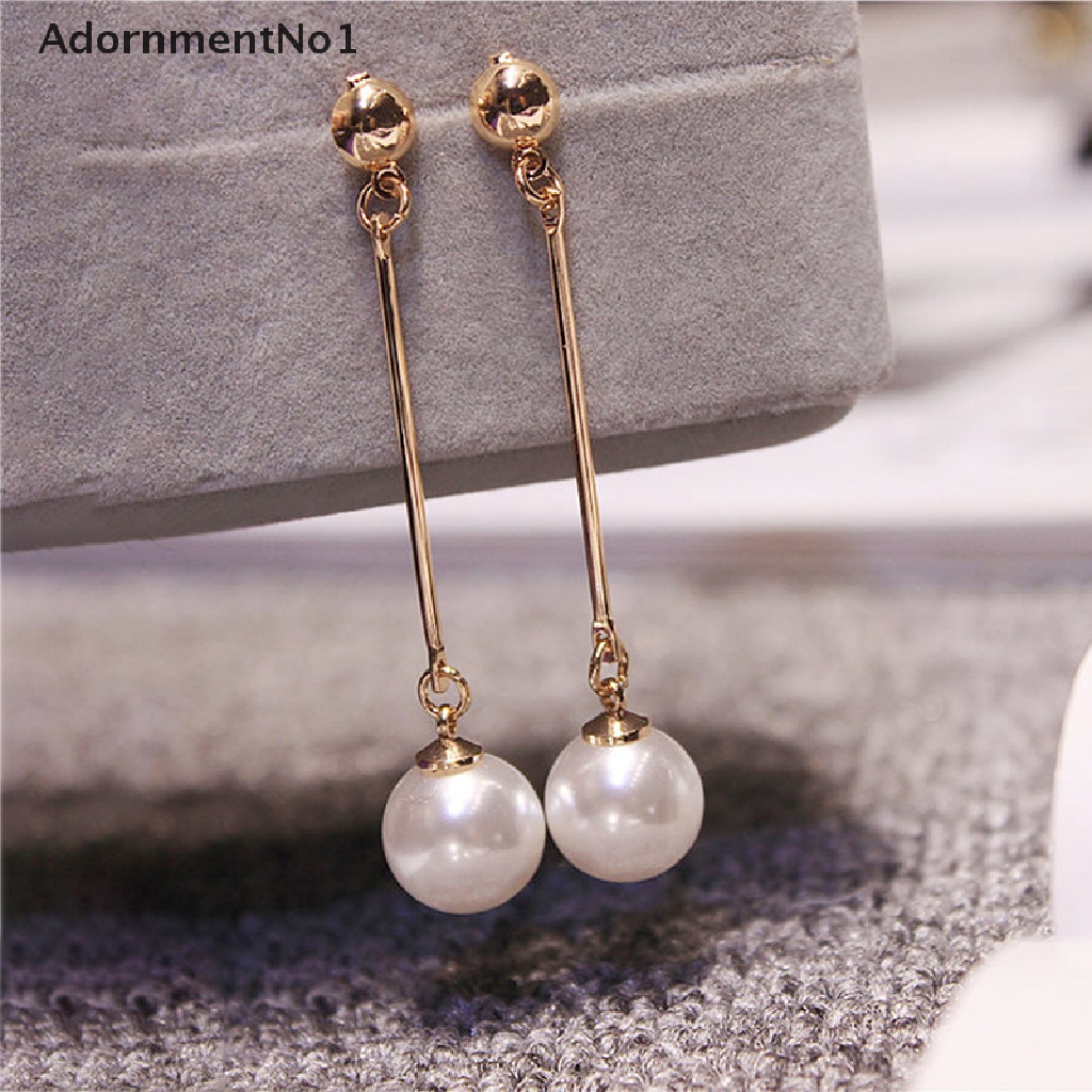 (AdornmentNo1) Anting Tusuk Gantung Mutiara Imitasi Untuk Wanita