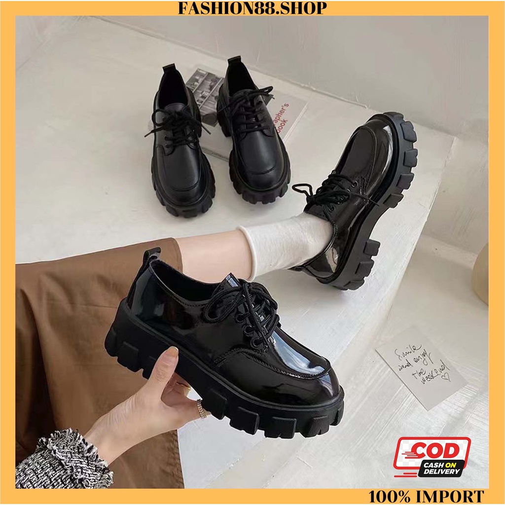 Sepatu Wanita Docmart Hitam Sepatu Oxford Wanita Import Premium