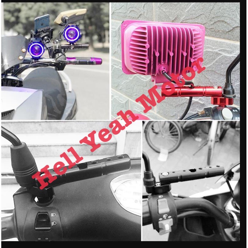 Breket Dudukan Spion buat Lampu Tembak / Dudukan Holder Hp Untuk Semua Motor Full CNC