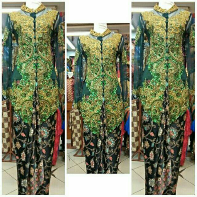 Kebaya wanita payet Hijau Botol
