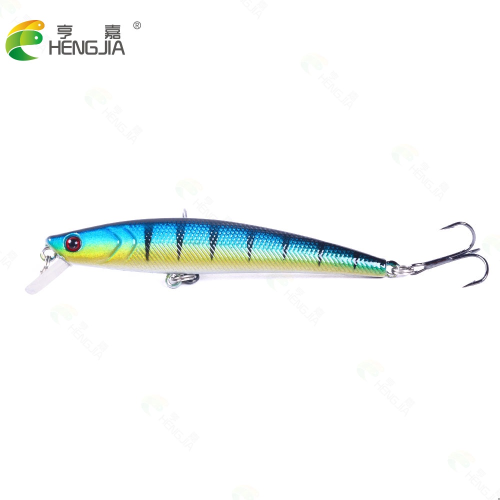 Hengjia 8pcs Umpan Pancing Fishing Lure 3D Eyes Hardlure Tiruan Bentuk Ikan Kecil 9.5cm 8.2cm Fake Bait Dengan 2 Kail