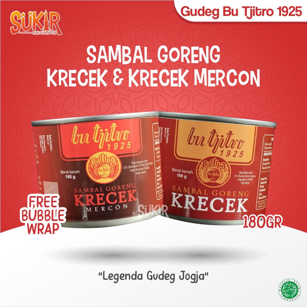 

Sambal Goreng Krecek Mercon Kaleng Bu Tjitro 1925 Asli Jogja