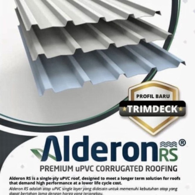 Alderon RS Atap uPVC Single Layer - SINGLE WALL CORRUGATED UPVC Roofing