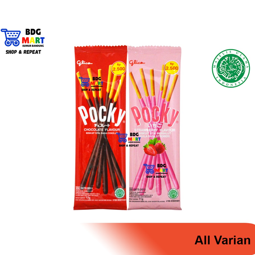 

VARIAN SACHET Pocky Kue Biskuit Stik Lapis Krim Coklat Strawberry Halal