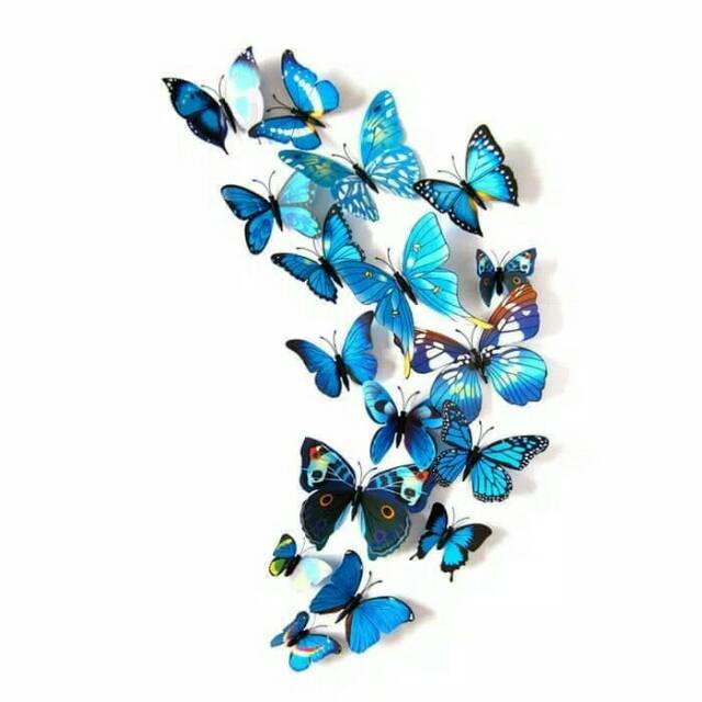 Wall Sticker Butterfly - Stiker Kupu Tempel Dinding Motif 3D Hiasan Furniture