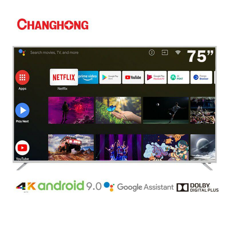 LED TV CHANGHONG DIGITAL SMART ANDROID 4K UHD U75H9 75 INCH