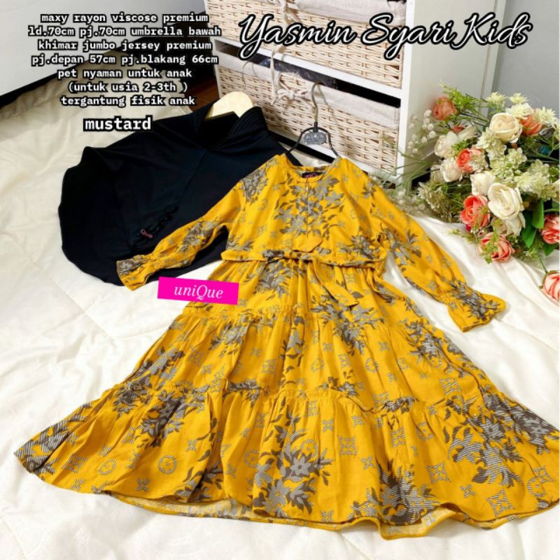 setelan set khimar anak yasmin syari