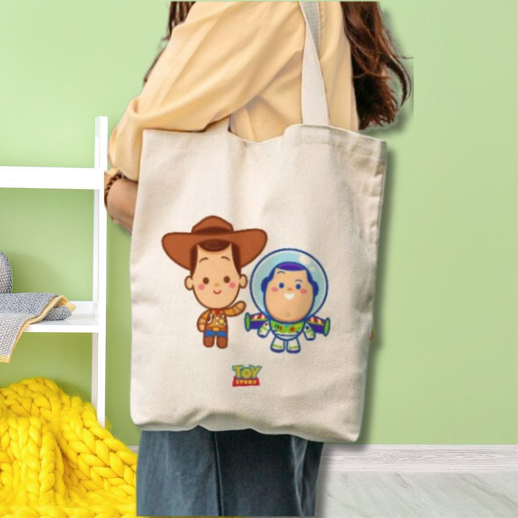 Tote Bag Kanvas Toy Story/ Totebag Canvas Wanita/Pria /Tote Bag Custom/Tote Bag Kuliah/ Tote Bag Aes